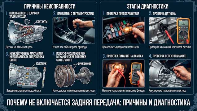 почему не включается задняя передача